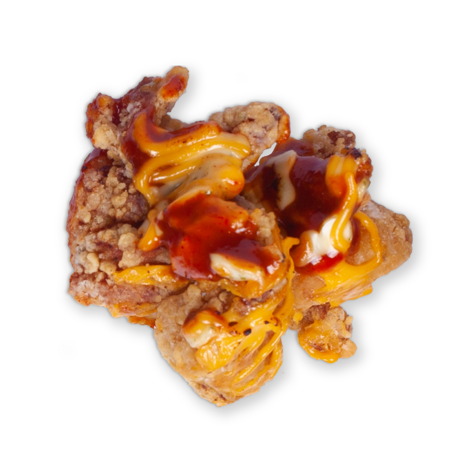 Cheesy Gochujang Fried Chicken more batter